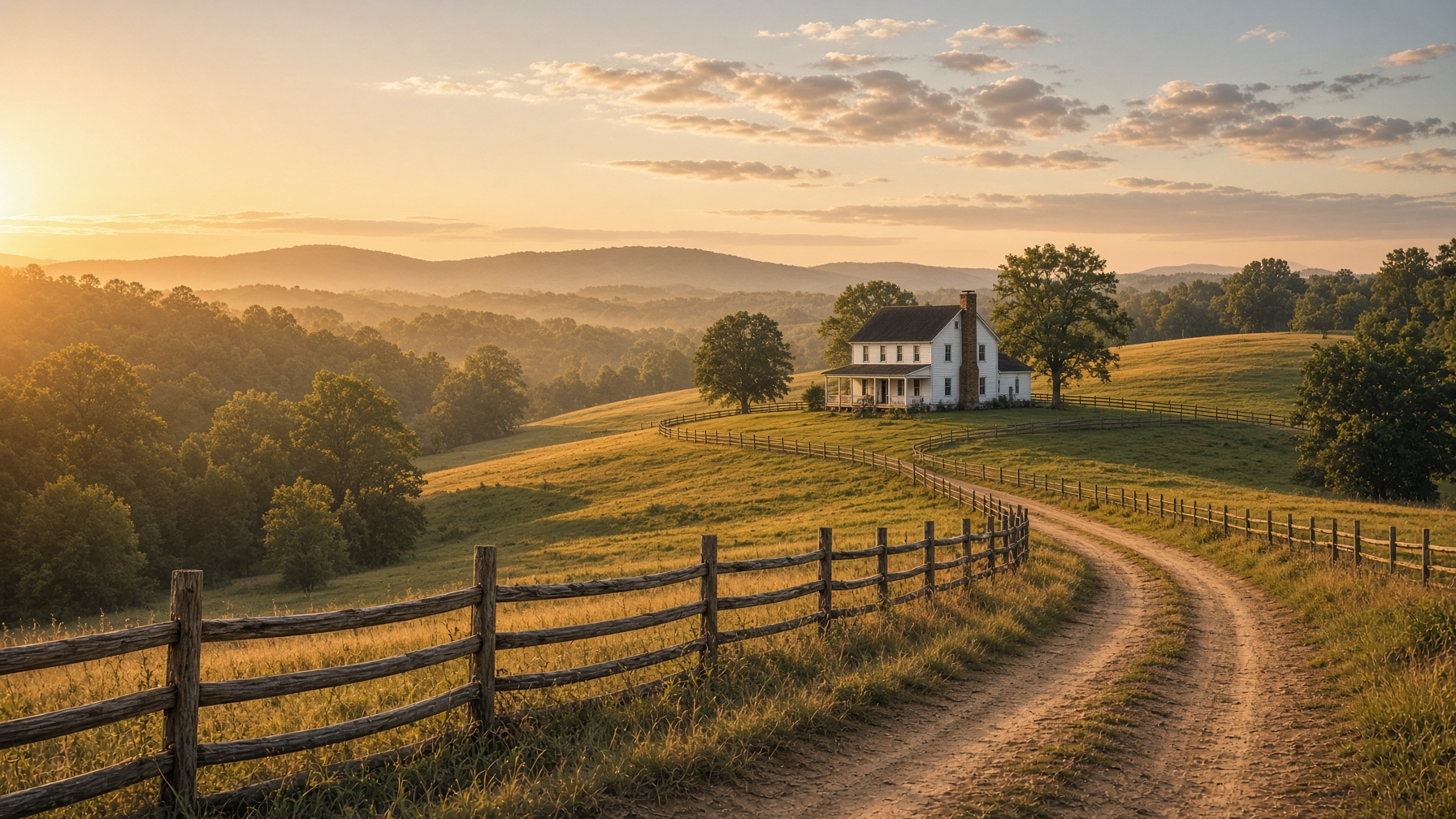 Cumberland Plateau pasture at golden hour